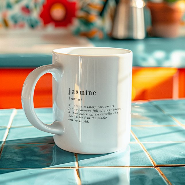 Mug Définition de nom personnalisée | 3 Photo (Créateur téléchargé)