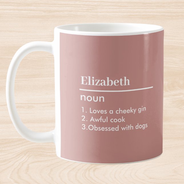 Mug Définition de nom personnel rose (Créateur téléchargé)