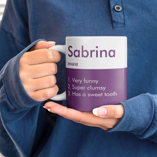 Mug Définition de nom violet Cadeau personnalisé pour  (Créateur téléchargé)