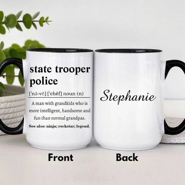 Mug Définition de policier d'État personnalisée (Créateur téléchargé)
