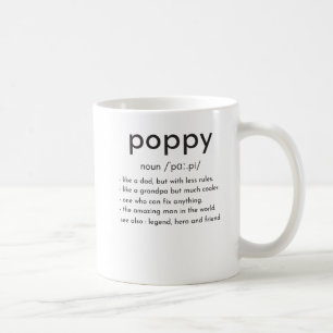 Mug Définition de Poppy drôle grand-père Fête des père