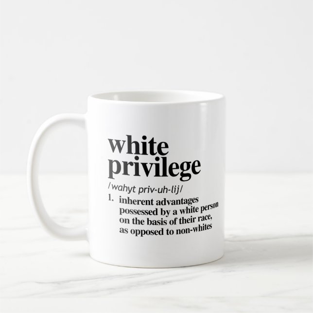 Mug Définition de privilège blanc (Gauche)