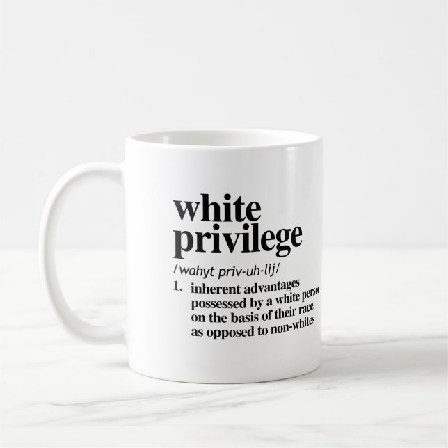 Mug Définition de privilège blanc (Gauche)