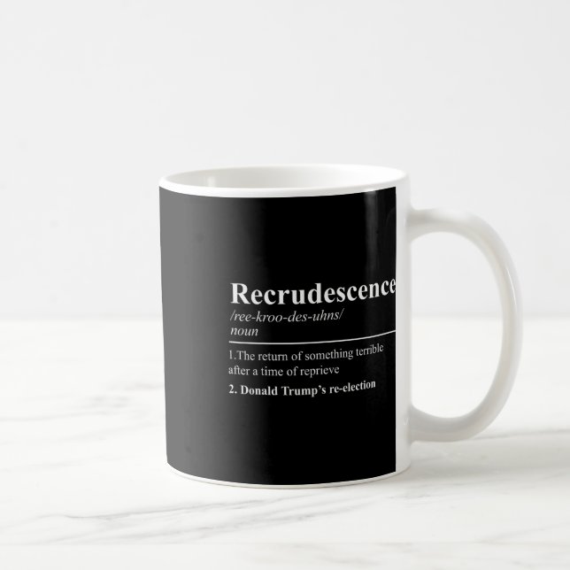 Mug Définition de recrudescence drôle anti réélection  (Droite)