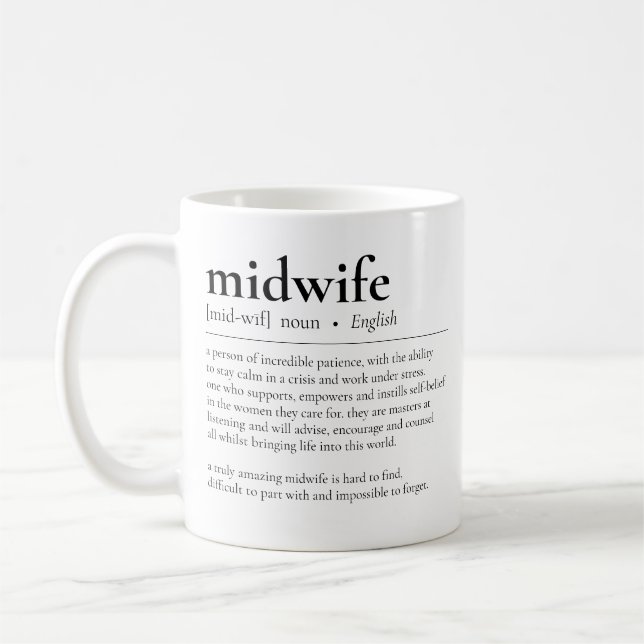 Mug Définition de sage-femme Doula Merci Appréciation (Gauche)