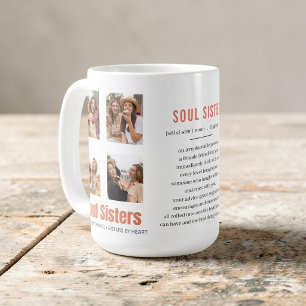 Mug Définition de Sœur de l'Âme Collage de Photos Blan