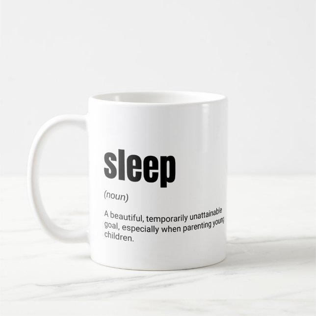 Mug Définition de sommeil drôle pour parents (Gauche)