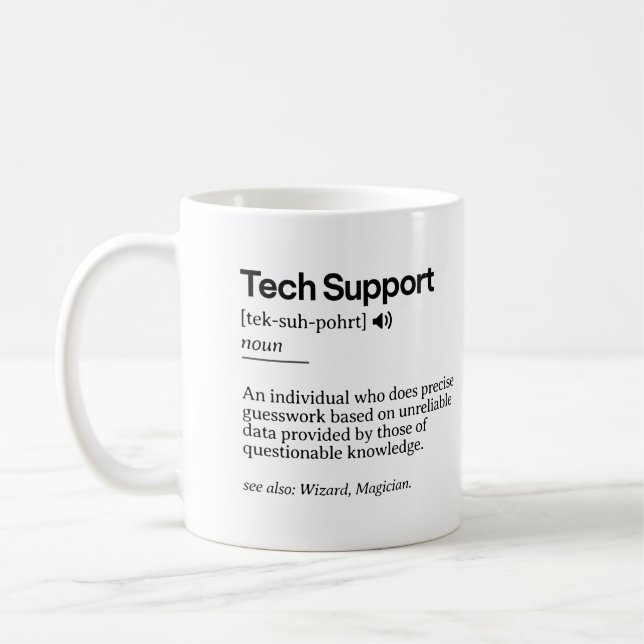 Mug Définition de support technique amusante | Bureau  (Gauche)