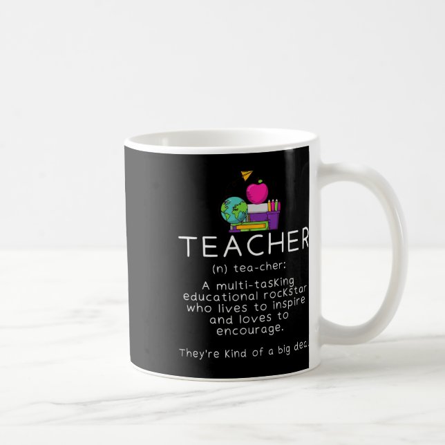 Mug Définition d'enseignant - Professeur d'école drôle (Droite)