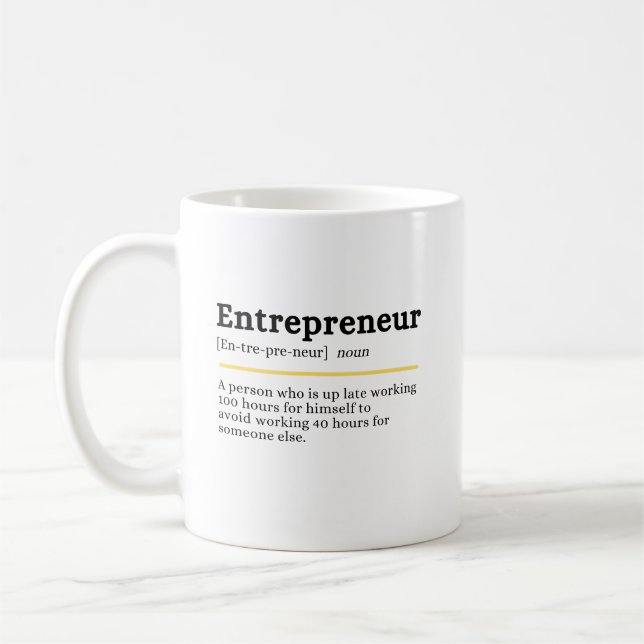 Mug Définition d'entrepreneur Personnalisée (Gauche)