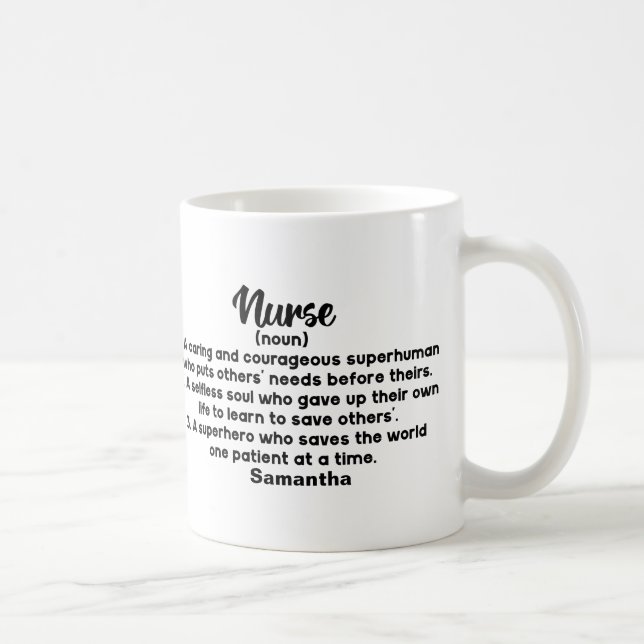 Mug Définition d'infirmière d'inspiration personnalisé (Droite)