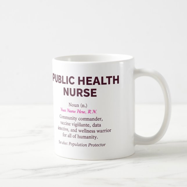 Mug Définition d'infirmière en santé publique (Droite)