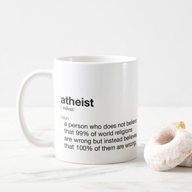 Mug Définition drôle athée pour le jour athée (Avec donut)