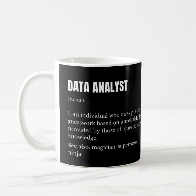 Mug Définition drôle d'analyste de données scientifiqu (Gauche)