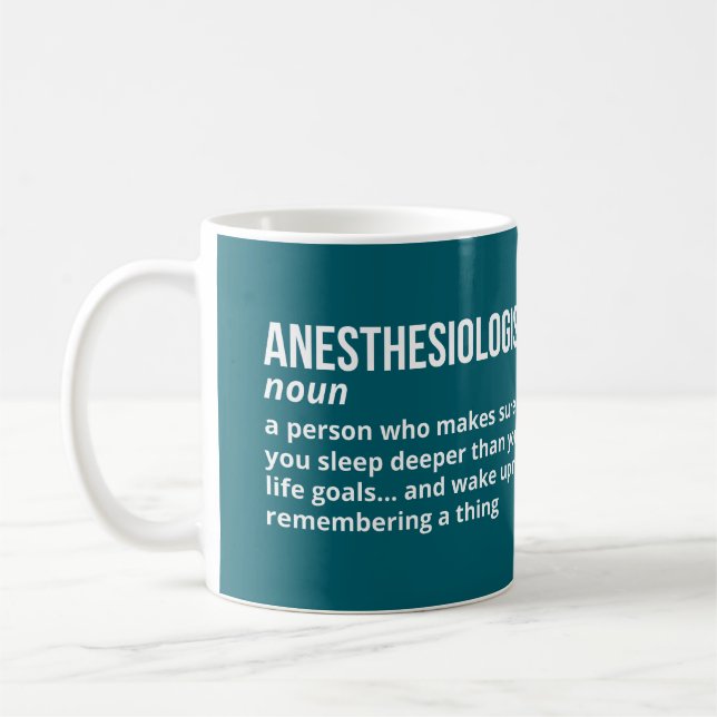 Mug Définition drôle d'anesthésiste (Gauche)