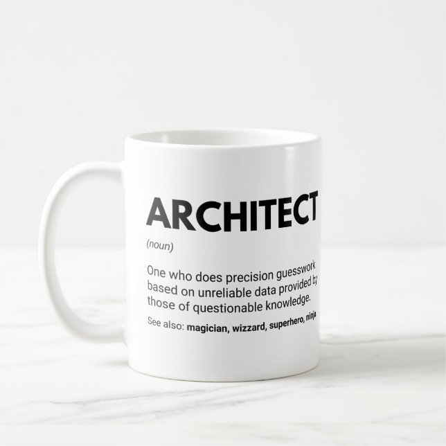Mug Définition drôle d'architectes ingénieurs (Gauche)