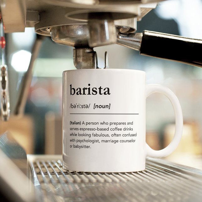 Mug Définition drôle de barista description de poste (Créateur téléchargé)