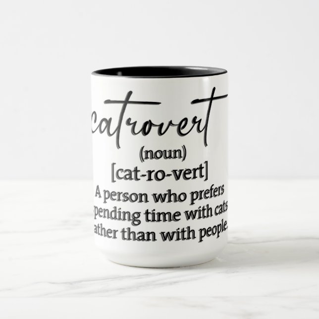 Mug Définition drôle de Catrovert (Centre)