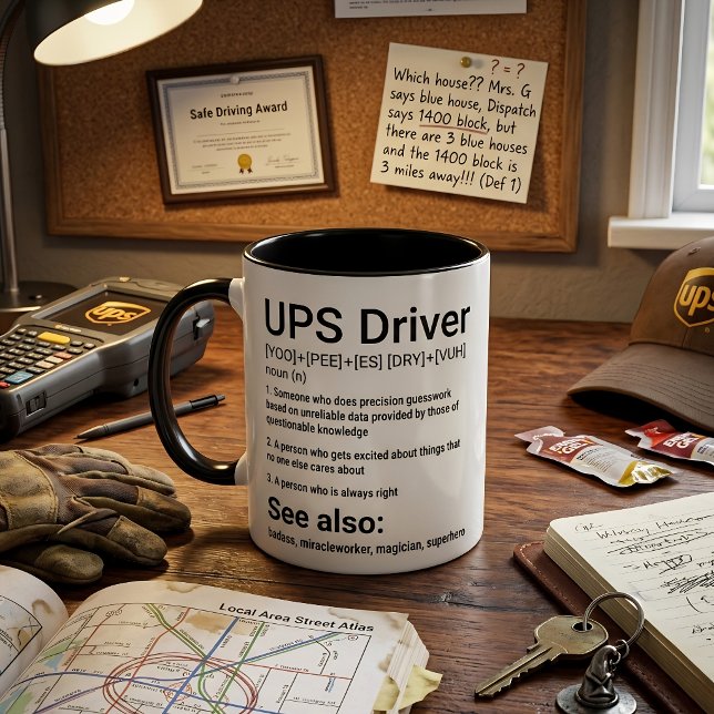 Mug Définition drôle de chauffeur de UPS (Créateur téléchargé)