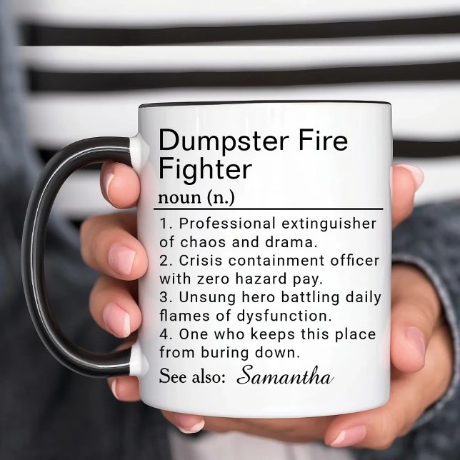 Mug Définition drôle de combattant de feu de benne (Créateur téléchargé)