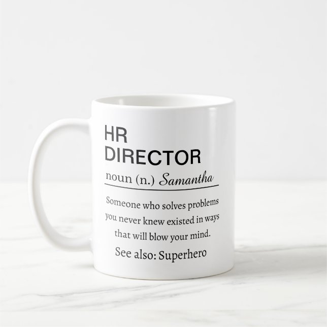 Mug Définition drôle de directeur RH (Gauche)