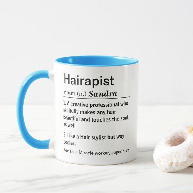 Mug Définition drôle de Hairapist  (Avec donut)