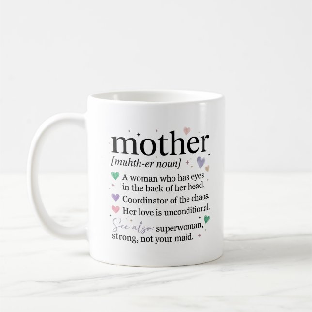 Mug Définition drôle de mère (Gauche)