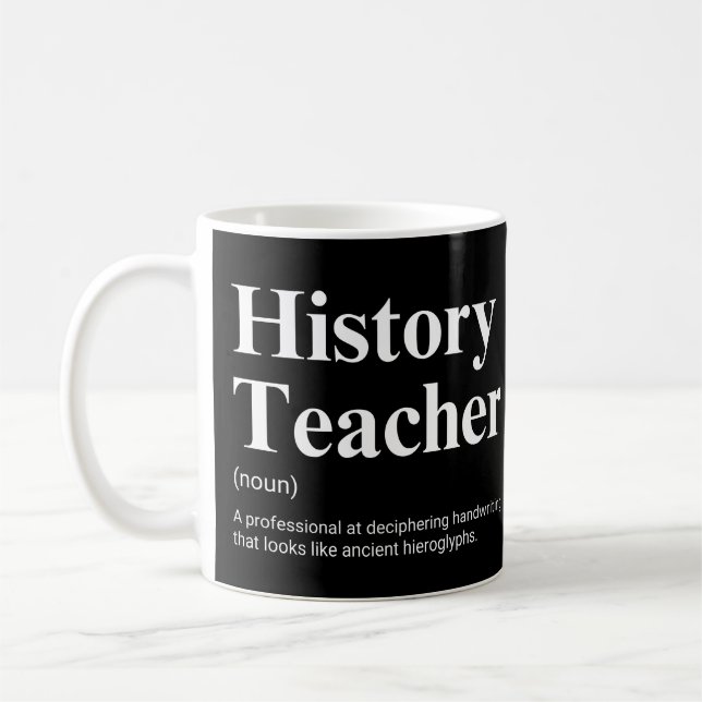 Mug Définition drôle de professeur d'histoire (Gauche)