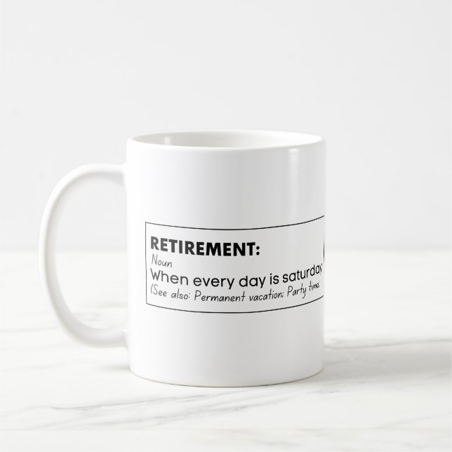 Mug Définition drôle de retraite (Gauche)