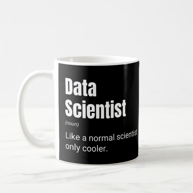 Mug Définition drôle de scientifique de données cool a (Gauche)