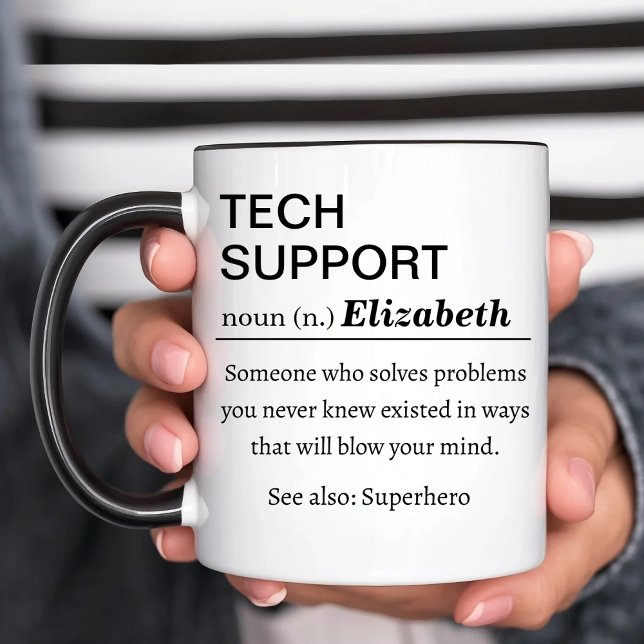 Mug Définition drôle de support technique personnalisé (Créateur téléchargé)