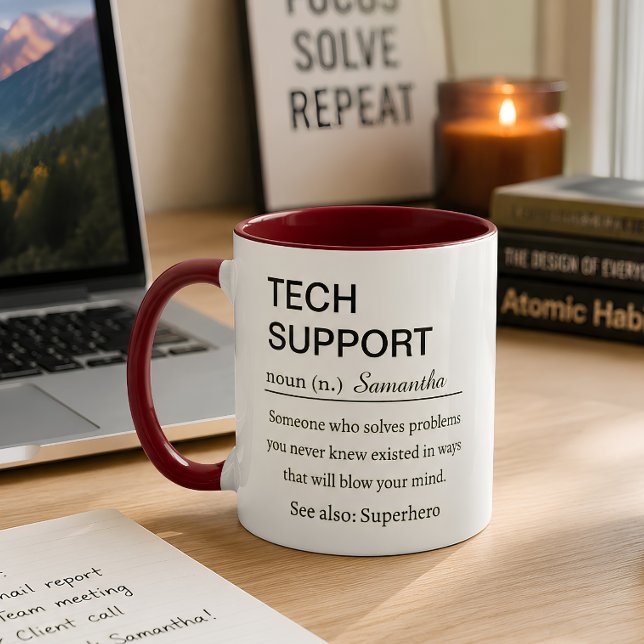 Mug Définition drôle de support technique personnalisé (Créateur téléchargé)