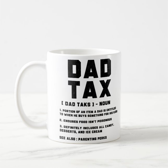 Mug Définition drôle de taxe papa Cadeau de la fête de (Gauche)