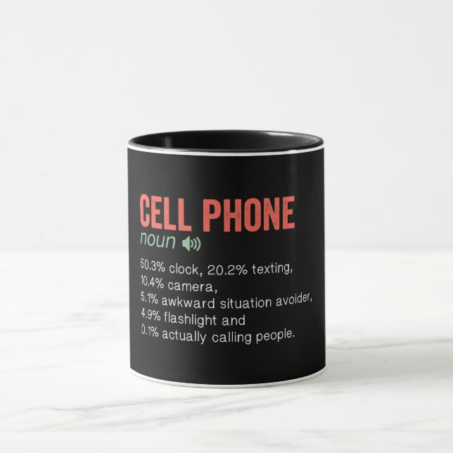 Mug Définition drôle de téléphone cellulaire (Centre)