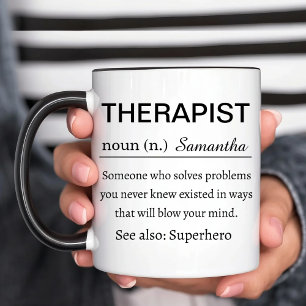 Mug Définition drôle de thérapeute personnalisé