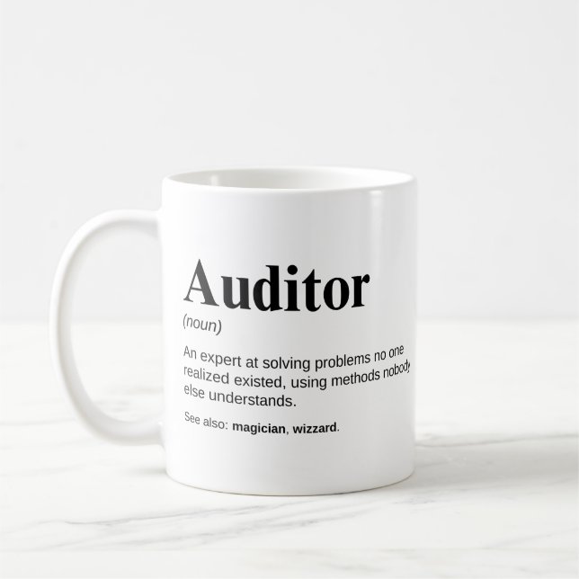 Mug Définition drôle de travail d'auditeur (Gauche)