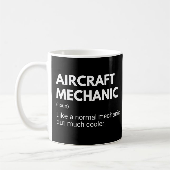 Mug Définition drôle de travail de mécanicien d'avion (Gauche)