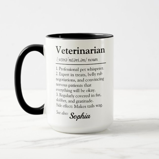 Mug Définition drôle de vétérinaire Citation d'amour d (Gauche)