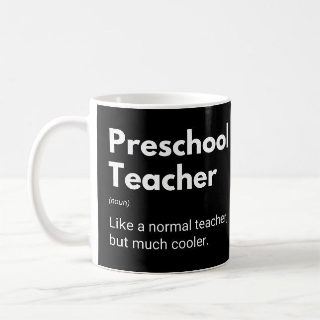 Mug Définition drôle d'enseignant d'école maternelle (Gauche)