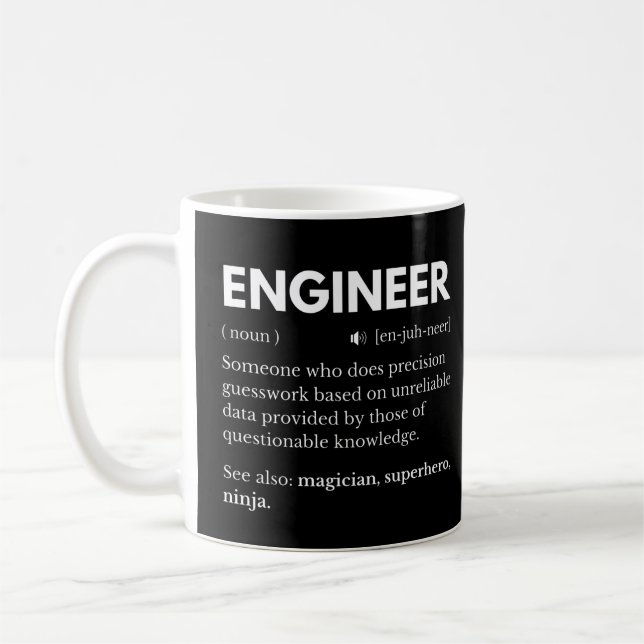 Mug Définition drôle d'ingénieurs (Gauche)