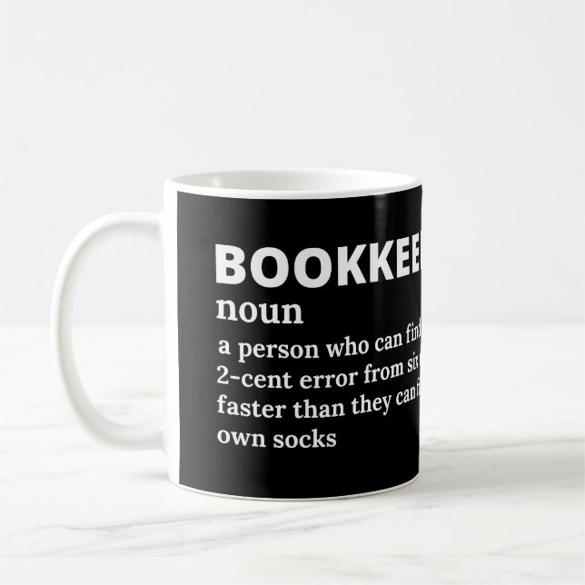 Mug Définition drôle du gardien de livres (Gauche)