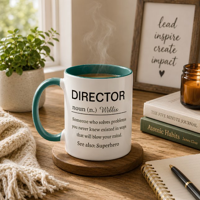 Mug Définition drôle et personnalisée de Directeur (Créateur téléchargé)
