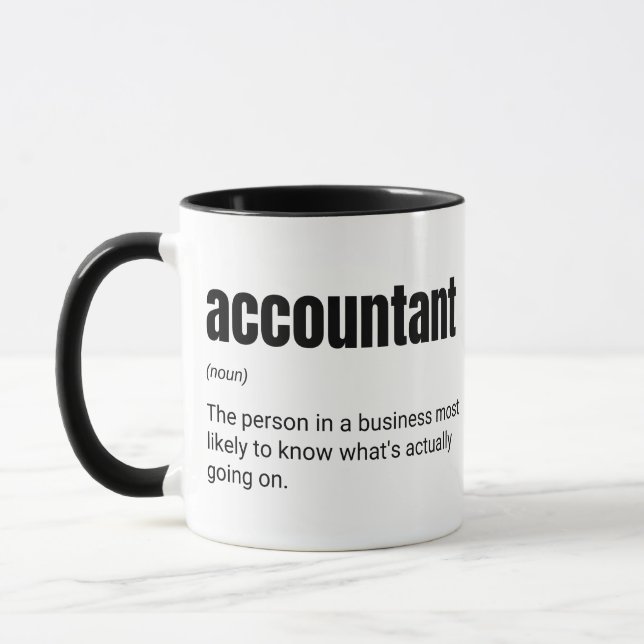 Mug Définition du comptable Travail de finance amusant (Gauche)