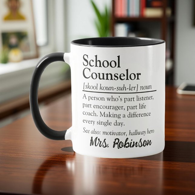 Mug Définition du conseiller scolaire Appréciation (Créateur téléchargé)