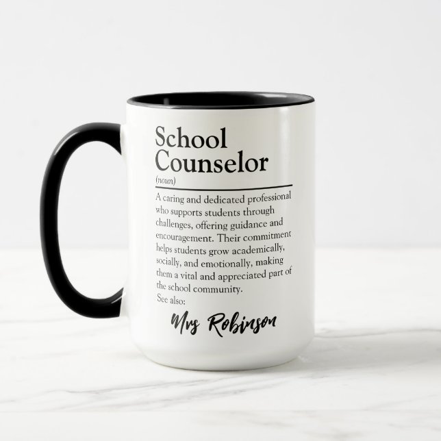 Mug Définition du conseiller scolaire personnalisé (Gauche)