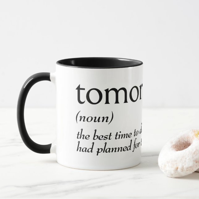 Mug Définition du dictionnaire pour demain (Avec donut)