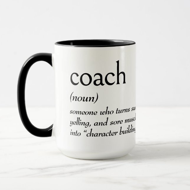 Mug Définition du dictionnaire pour ENTRAÎNEUR (Gauche)