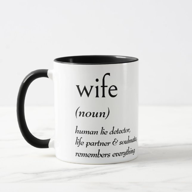 Mug Définition du dictionnaire pour FEMME (Gauche)