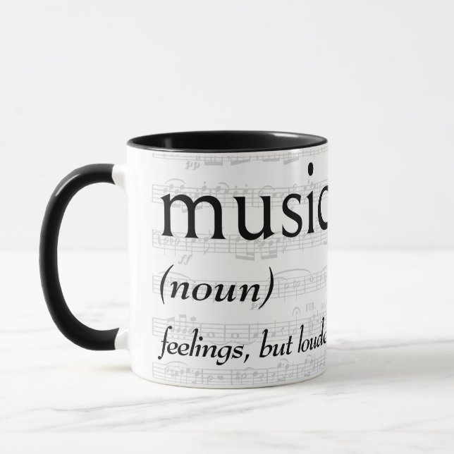 Mug Définition du dictionnaire pour MUSIQUE (Gauche)