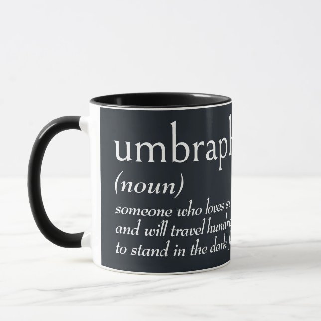 Mug Définition du dictionnaire pour UMBRAPHILE (Gauche)